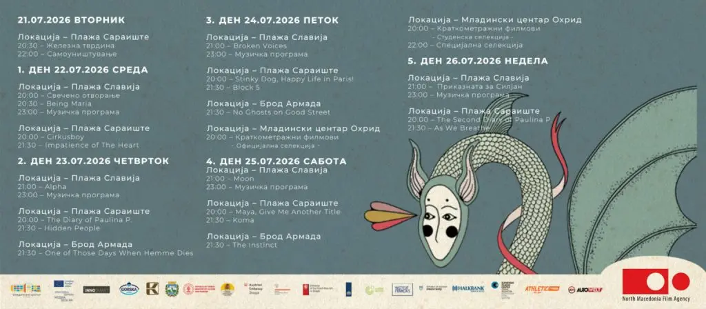 ФИЛМ ПОД ОТВОРЕНО НЕБО ВО ОХРИД: „Beach Film Festival“ од 21 до 26 јули на пет локации