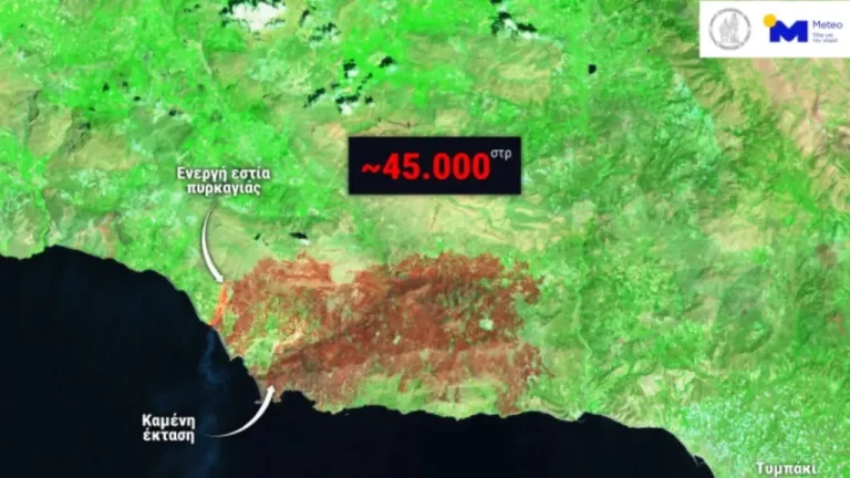 СИЛНИОТ ВЕТЕР ГО ОТЕЖНУВА ГАСНЕЊЕТО: Пожарот на Крит проголта 4.500 хектари
