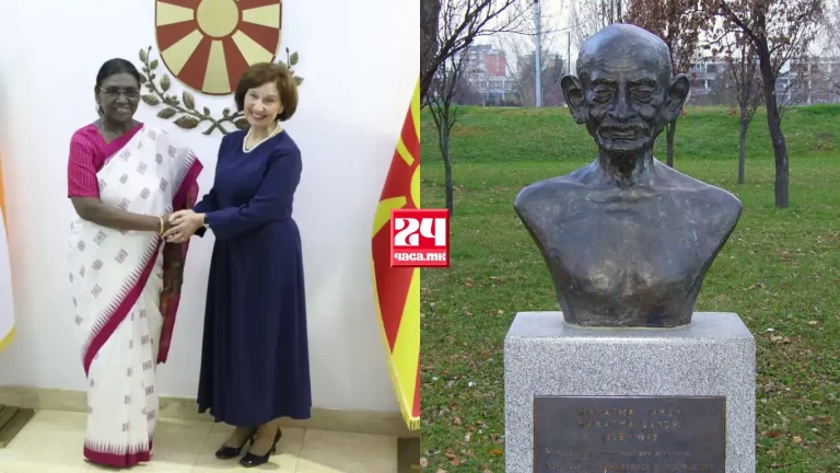 ПРЕТСЕДАТЕЛКАТА НА ИНДИЈА ДЕНЕСКА ВО СКОПЈЕ И ОХРИД: Ќе биде откриена биста на Махатма Ганди