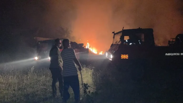 (ВО ЖИВО) КУЌИТЕ ВО ЛОЗНАНИ СПАСЕНИ ОД ОГНОТ: Пожарот сега се шири кон други села, пожарникарите се сомневаат подметнати жариштата