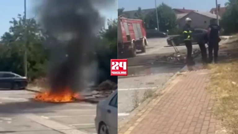 (ВИДЕО) ПЕТ КОНТЕЈНЕРИ ИЗГОРЕА, ВОЗИЛА ВО ПОСЛЕДЕН МОМЕНТ СПАСЕНИ: Пожарникарите спречија катастрофа во Аеродром