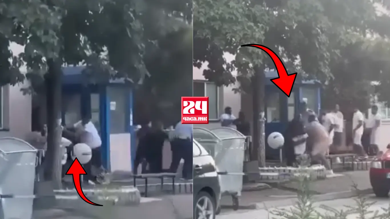 (ВИДЕО) ГРУПНА ТЕПАЧКА ВО КОЧАНИ: Шест лица се тепале пред полициска станица, четворица приведени