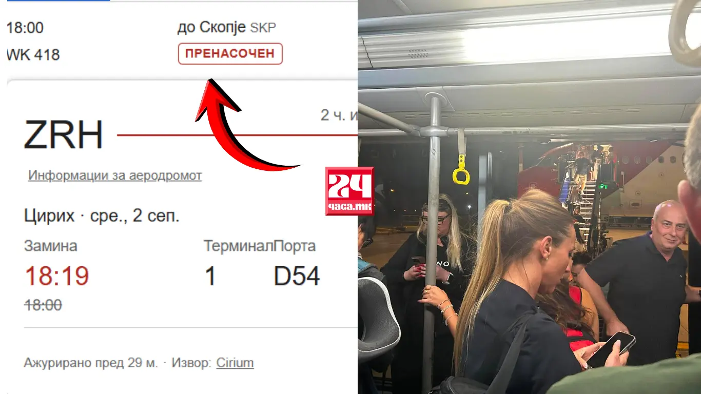 НЕВРЕМЕТО СПРЕЧИ СЛЕТУВАЊЕ ВО СКОПЈЕ: Авион од Цирих пренасочен кон Приштина