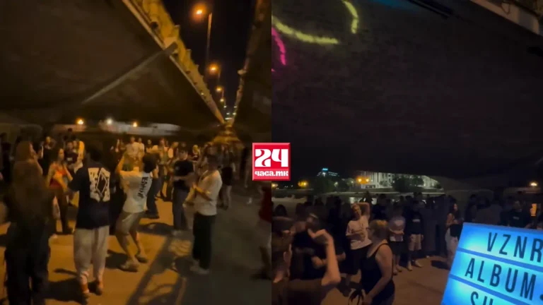 (ВИДЕО) ПОД МОСТОТ „ГОЦЕ ДЕЛЧЕВ“ СЕ СПОИЈА МУЗИКАТА И УЛИЧНАТА УМЕТНОСТ: „ВЖНР“ го промовираше „СИН ДУХ“
