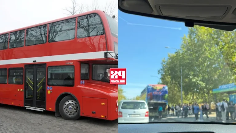 (ФОТО) ДЕСЕТИЦИ УЧЕНИЦИ ОСТАНАА НА УЛИЦА: Се расипа автобусот број 22 во Ѓорче Петров