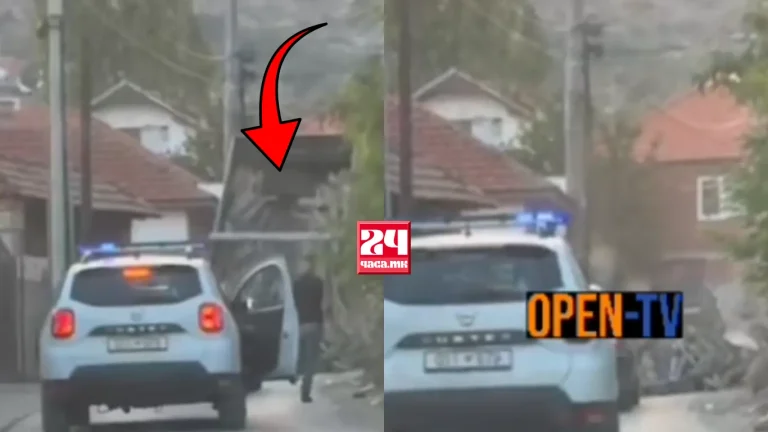Полицијата фаќа дрвокрадци во Липково, но тие истурајќи ги дрвата на патот успеваат да избегаат. Сцена како на филм, снимена на видео.
